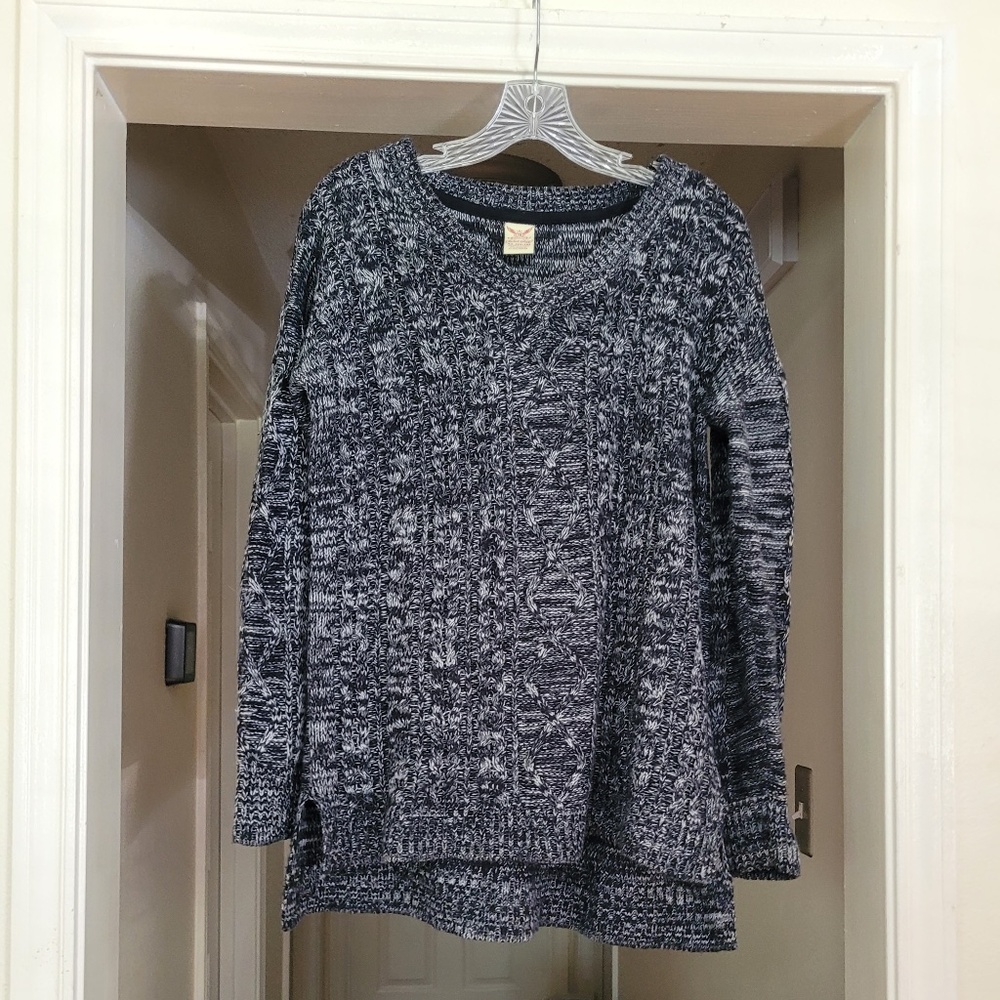 Faded Glory Grey Heather Cabled Sweater size XL